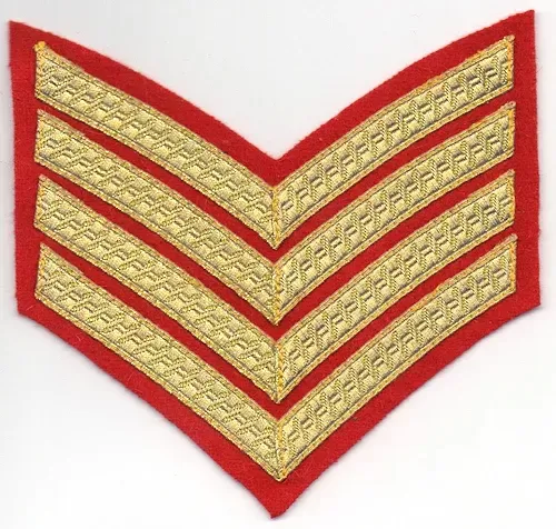 Drum Major 4 stripe Gold on Red